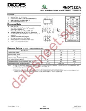MMDT2222A-7-F datasheet  